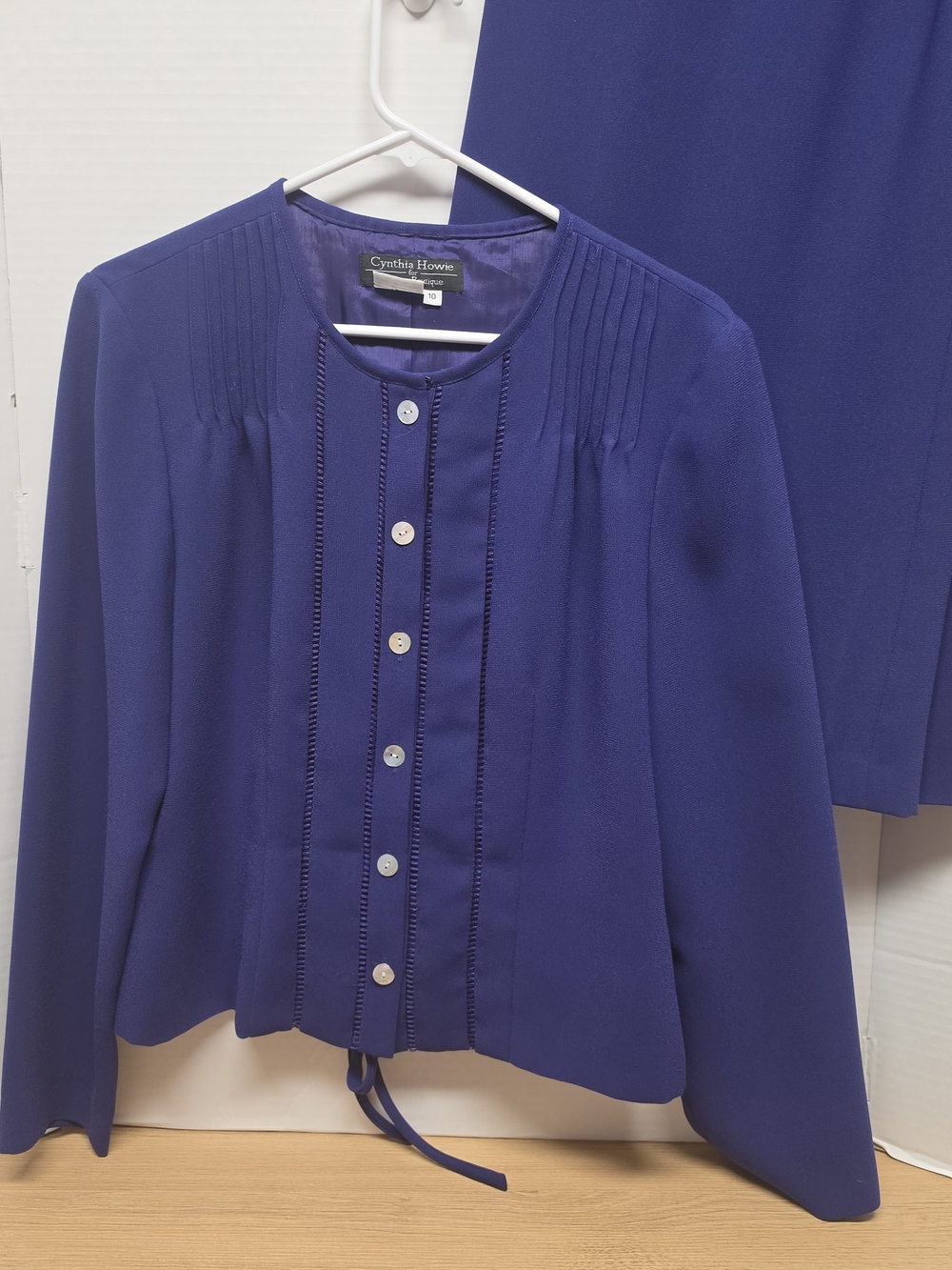 Vintage Cynthia Howie Boutique Royal Blue 2-Piece Skirt Suit Set - Size 10